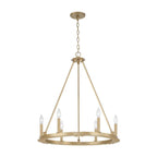 Capital Lighting 4916AD Aged Brass 26''w 6-light Wagon Wheel Chandelier In Aged Brass Image 1