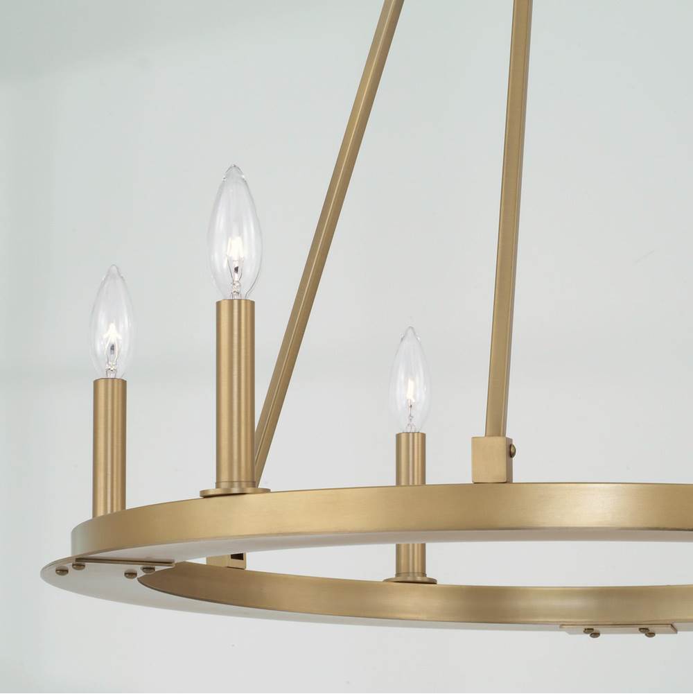 Capital Lighting 4916AD Aged Brass 26''w 6-light Wagon Wheel Chandelier In Aged Brass Image 3