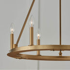 Capital Lighting Pearson 26''w 6-light Wagon Wheel Chandelier In Aged Brass