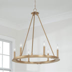 Capital Lighting 4916AD Aged Brass 26''w 6-light Wagon Wheel Chandelier In Aged Brass Image 4