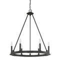 Capital Lighting Pearson 26'' W X 30.5'' H 6-light Candle-style Ring Chandelier In Black Iron