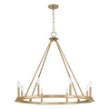 Capital Lighting 4918AD Aged Brass 36''w 8-light Wagon Wheel Chandelier In Aged Brass Image 1