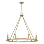 Capital Lighting 4918AD Aged Brass 36''w 8-light Wagon Wheel Chandelier In Aged Brass Image 1