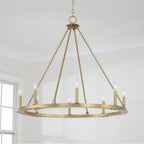 Capital Lighting 4918AD Aged Brass 36''w 8-light Wagon Wheel Chandelier In Aged Brass Image 4