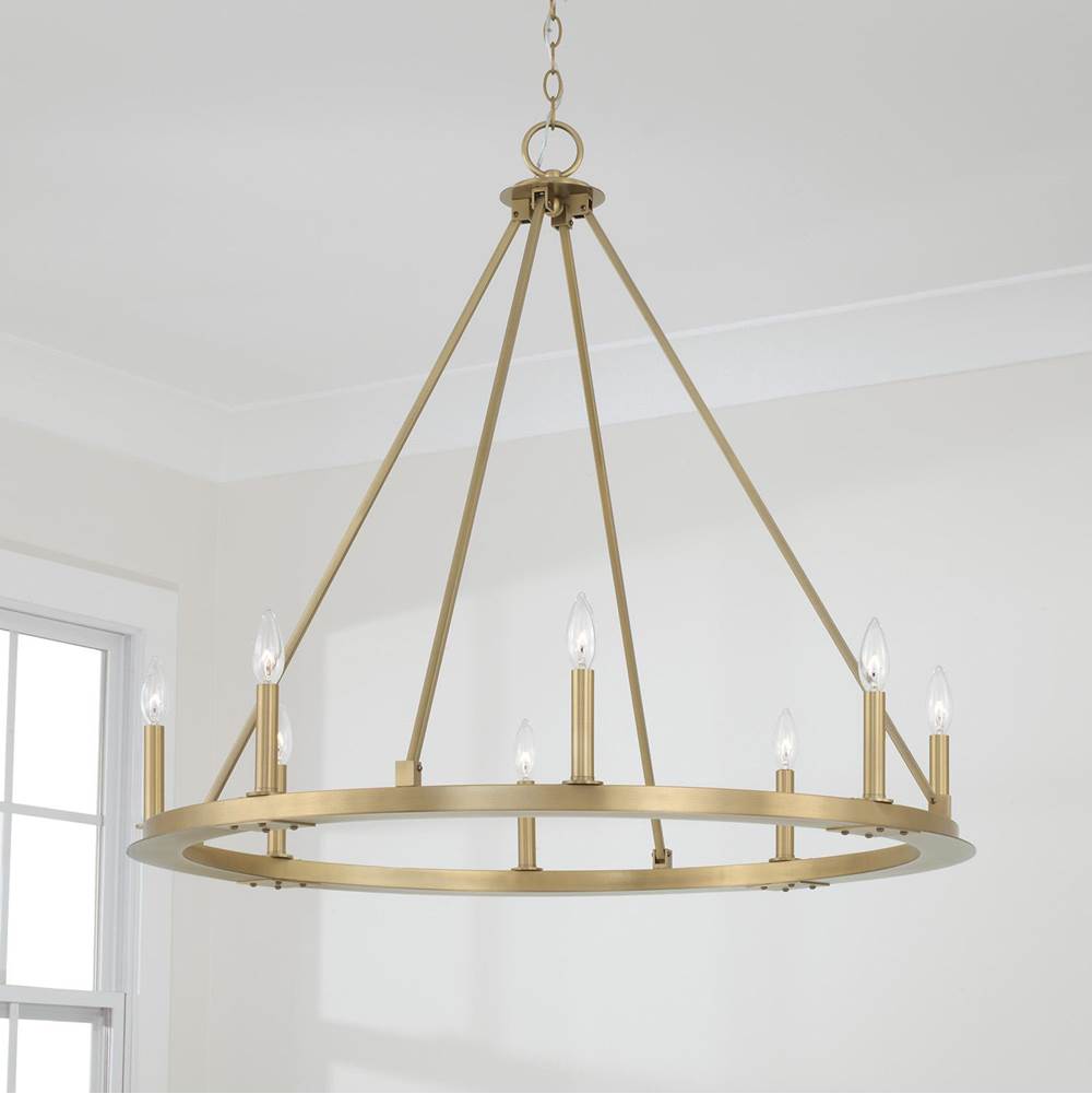 Capital Lighting 4918AD Aged Brass 36''w 8-light Wagon Wheel Chandelier In Aged Brass Image 4