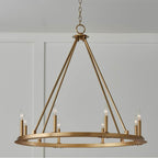 Capital Lighting Pearson 36''w 8-light Wagon Wheel Chandelier In Aged Brass