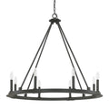 Capital Lighting Pearson 36'' W X 33'' H 8-light Candle-style Ring Chandelier In Black Iron