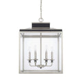Capital Lighting Tux 20'' W X 27.5'' H 6-light Clear Glass Foyer In Brushed Nickel And Matte Black