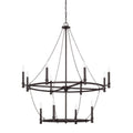 Capital Lighting Lancaster 40.5'' W X 45.5'' H 12-light Candle-style Ring Tiered Chandelier In Black Iron With Linked Chains