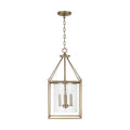 Capital Lighting 532843AD Aged Brass 12'' W X 26.5'' H 4-light Foyer Pendant In Aged Brass With Clear Seeded Glass Shade Image 1
