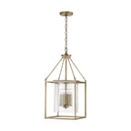 Capital Lighting Cooper 12'' W X 26.5'' H 4-light Foyer Pendant In Aged Brass With Clear Seeded Glass Shade