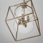 Capital Lighting 532843AD Aged Brass 12'' W X 26.5'' H 4-light Foyer Pendant In Aged Brass With Clear Seeded Glass Shade Image 4