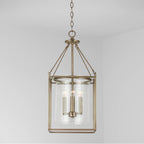 Capital Lighting 532843AD Aged Brass 12'' W X 26.5'' H 4-light Foyer Pendant In Aged Brass With Clear Seeded Glass Shade Image 3