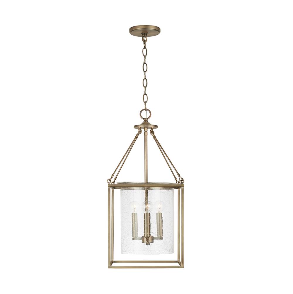 Capital Lighting 532843AD Aged Brass 12'' W X 26.5'' H 4-light Foyer Pendant In Aged Brass With Clear Seeded Glass Shade Image 2