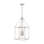 Capital Lighting Cooper 12'' W X 26.5'' H 4-light Foyer Pendant In Aged Brass With Clear Seeded Glass Shade