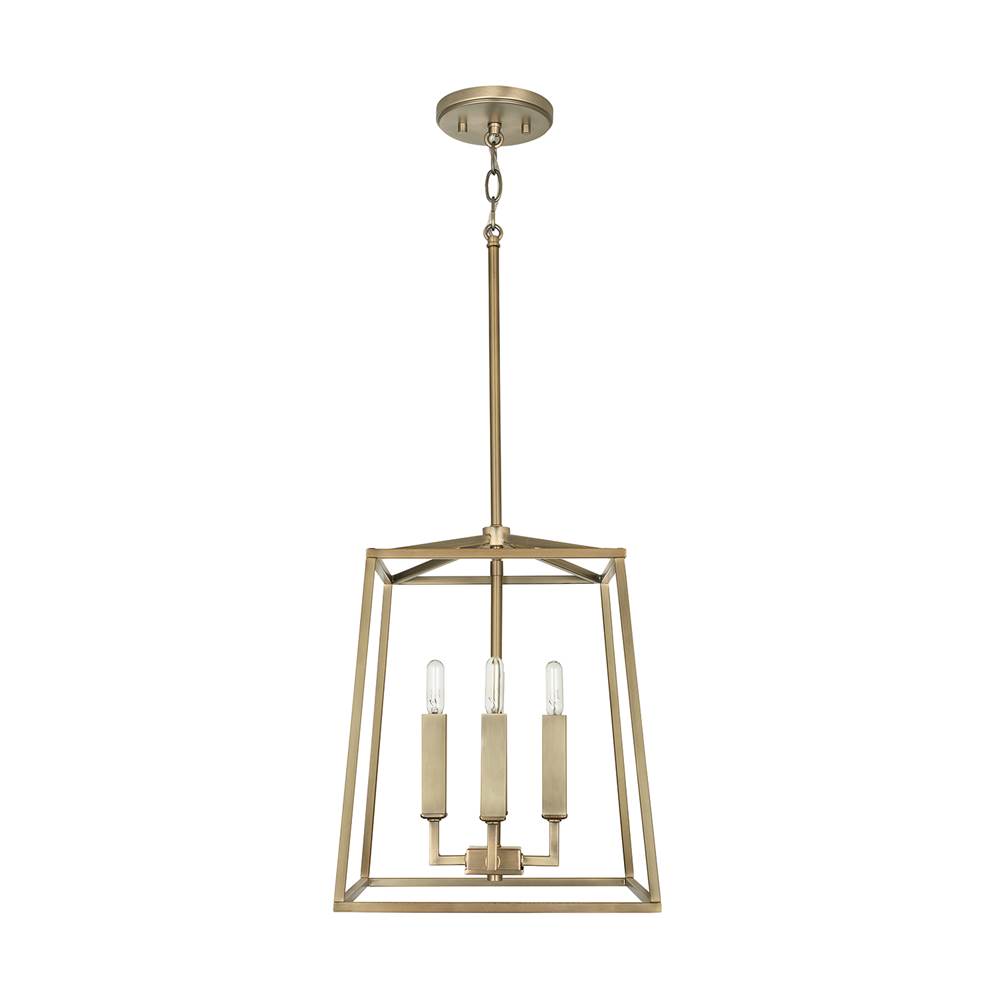 Capital Lighting 537641AD Aged Brass 12'' W X 15'' H 4-light Lantern Foyer Pendant In Aged Brass Image 1