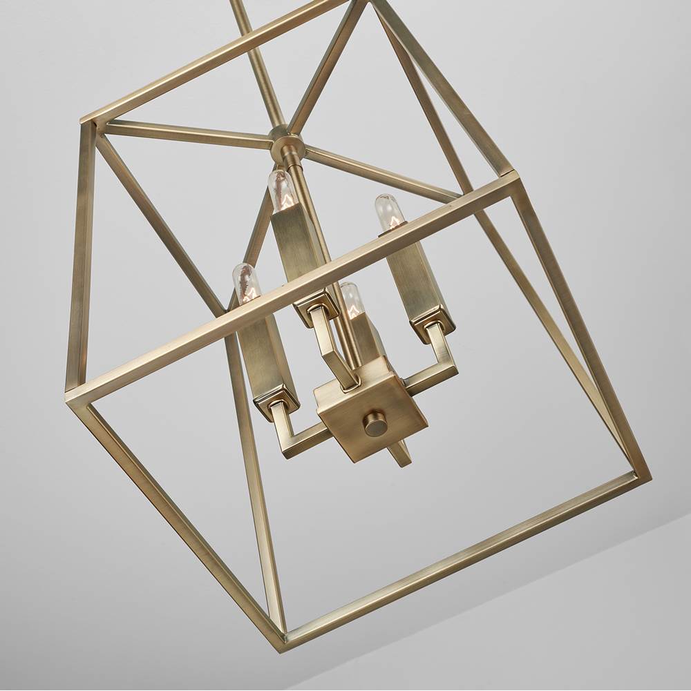 Capital Lighting 537641AD Aged Brass 12'' W X 15'' H 4-light Lantern Foyer Pendant In Aged Brass Image 4