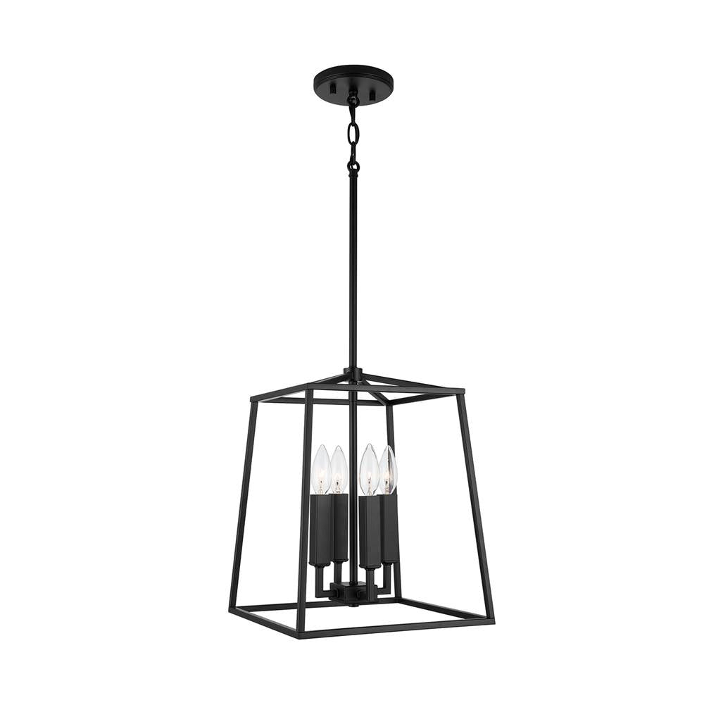 Capital Lighting Thea 12'' W X 15'' H 4-light Lantern Foyer Pendant In Aged Brass
