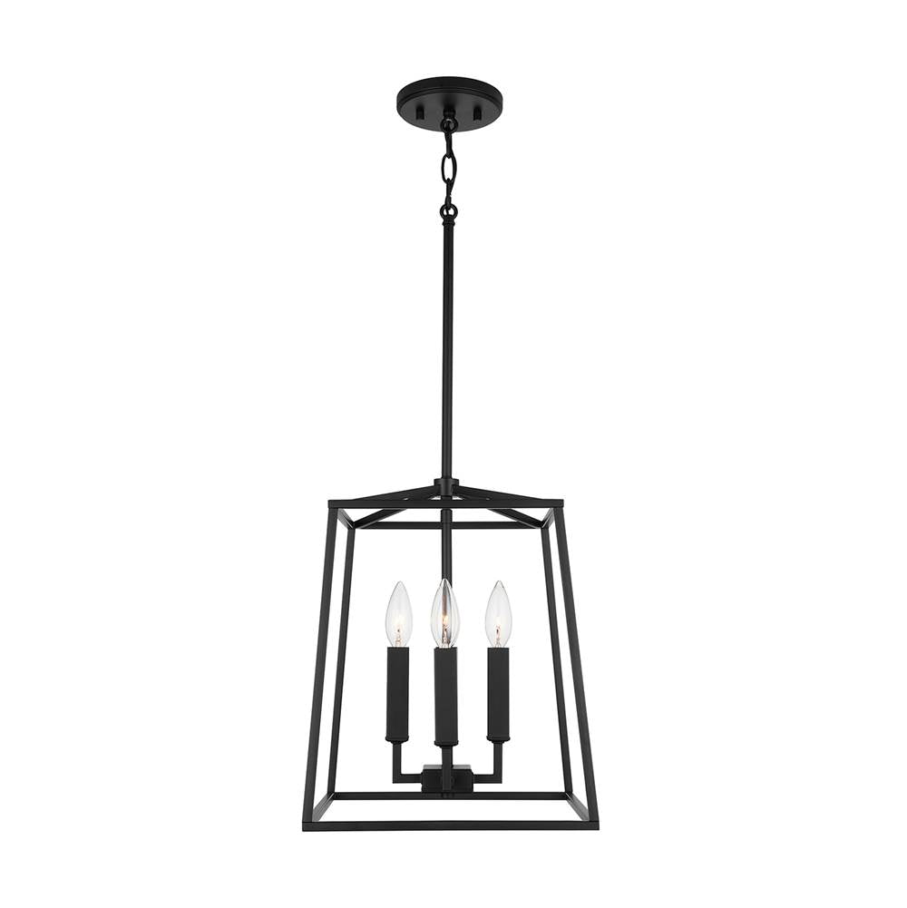 Capital Lighting 537641MB Matte Black 12'' W X 15'' H 4-light Lantern Foyer Pendant In Matte Black Image 2