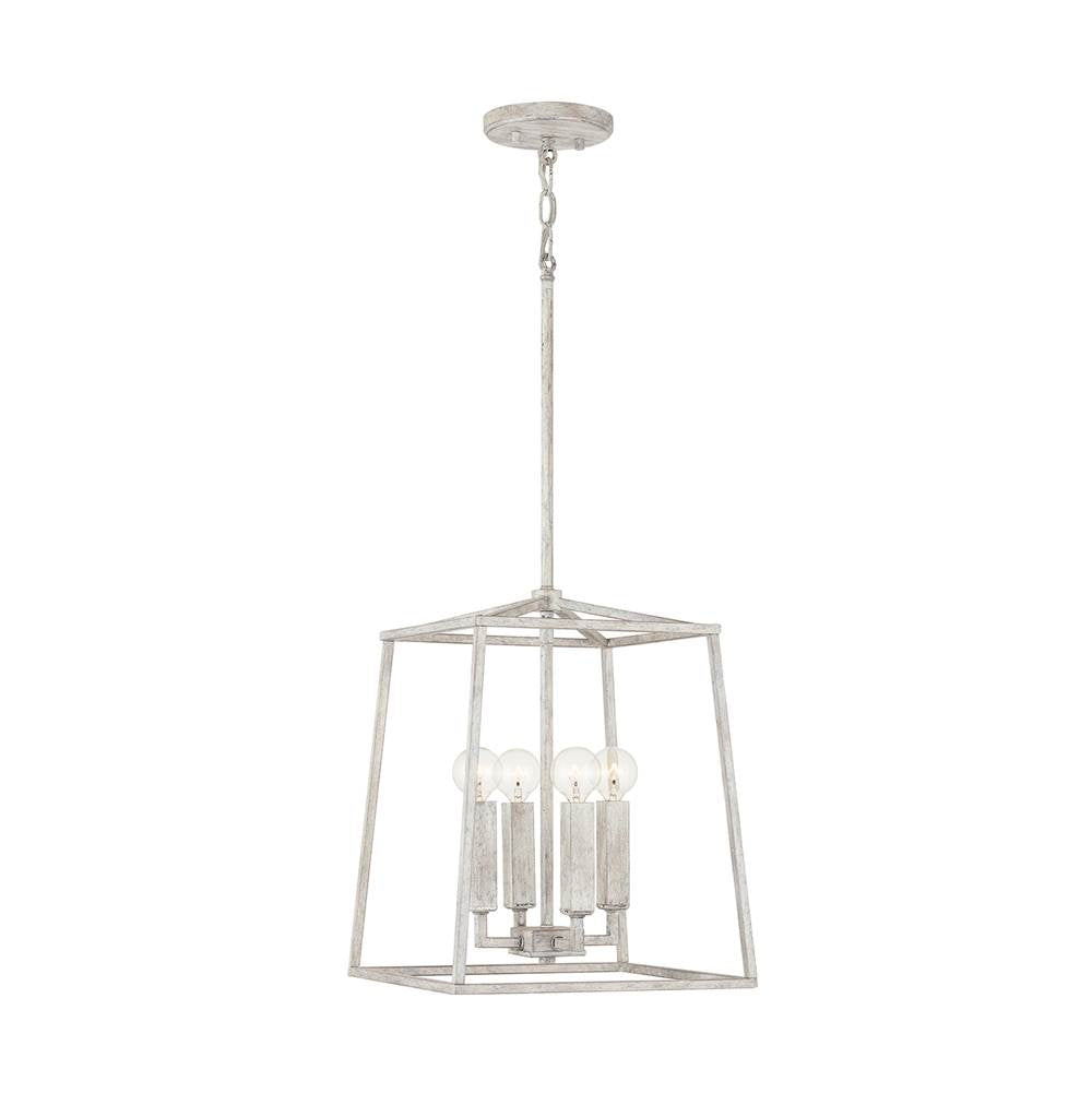 Capital Lighting Thea 12'' W X 15'' H 4-light Lantern Foyer Pendant In Aged Brass