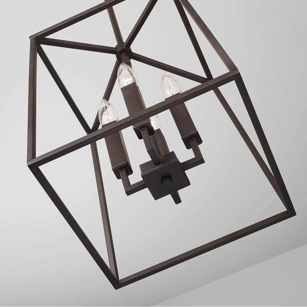 Capital Lighting 537641OR Oil Rubbed Bronze 12'' W X 15'' H 4-light Lantern Foyer Pendant In Oil Rubbed Bronze In Oil Rubbed Bronze Image 4