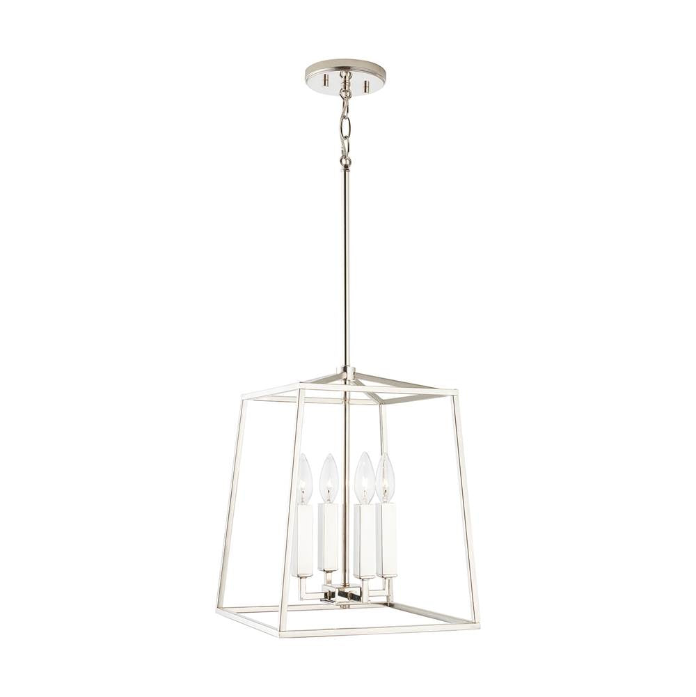 Capital Lighting Thea 12'' W X 15'' H 4-light Lantern Foyer Pendant In Aged Brass