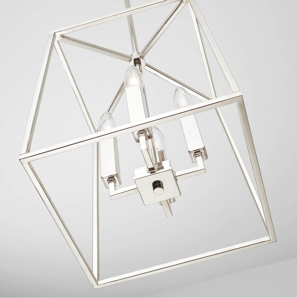 Capital Lighting 537641PN Polished Nickel 12'' W X 15'' H 4-light Lantern Foyer Pendant In Polished Nickel Image 4