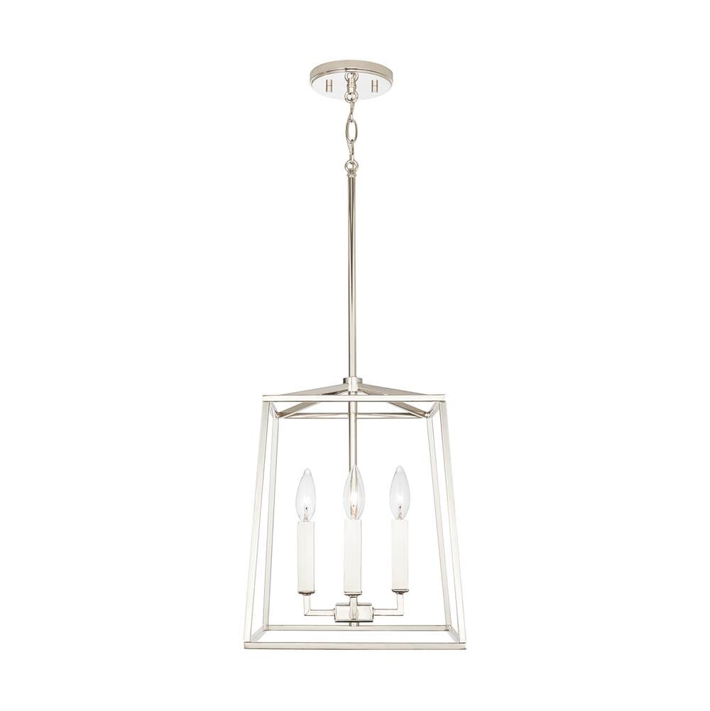 Capital Lighting 537641PN Polished Nickel 12'' W X 15'' H 4-light Lantern Foyer Pendant In Polished Nickel Image 2