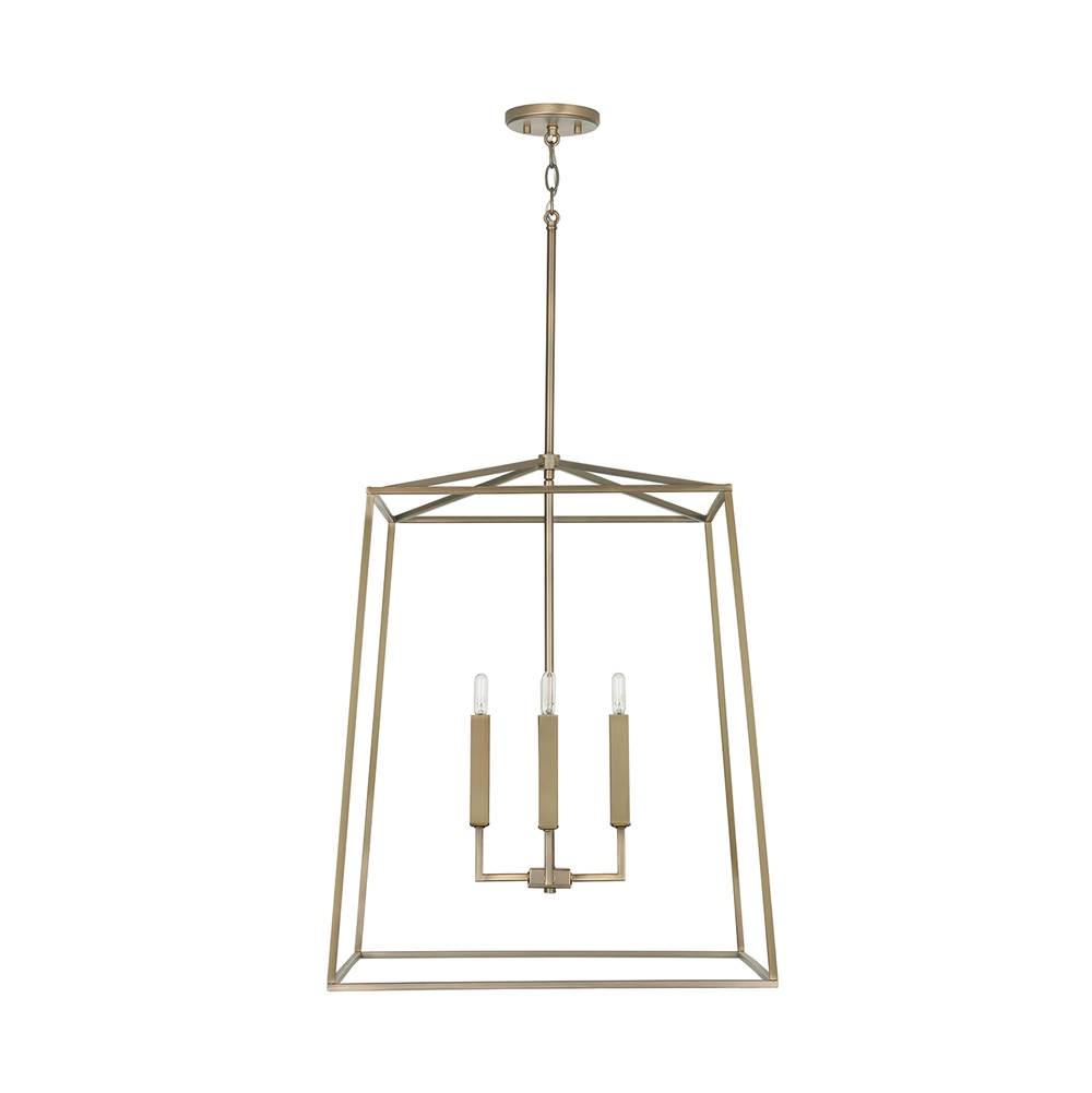 Capital Lighting 537643AD Aged Brass 22'' W X 27.5'' H 4-light Lantern Foyer Pendant In Aged Brass Image 1