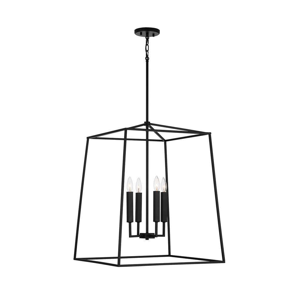 Capital Lighting Thea 22'' W X 27.5'' H 4-light Lantern Foyer Pendant In Aged Brass
