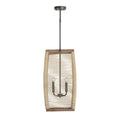 Capital Lighting 540341YG Grey Wash,Iron Silk 14'' W X 26'' H 4-light Foyer Pendant In Grey Wash And Grey Iron With Intricately Hand-wrapped Natural Jute Image 1