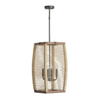 Capital Lighting Jacob 14'' W X 26'' H 4-light Foyer Pendant In Grey Wash And Grey Iron With Intricately Hand-wrapped Natural Jute