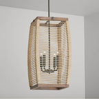 Capital Lighting 540341YG Grey Wash,Iron Silk 14'' W X 26'' H 4-light Foyer Pendant In Grey Wash And Grey Iron With Intricately Hand-wrapped Natural Jute Image 3
