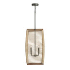Capital Lighting 540341YG Grey Wash,Iron Silk 14'' W X 26'' H 4-light Foyer Pendant In Grey Wash And Grey Iron With Intricately Hand-wrapped Natural Jute Image 2