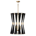 Capital Lighting Bianca 19.5'' W X 28'' H 4-light Foyer In Black Rope And Patinaed Brass - P'' Pleat Gathered String Tapered