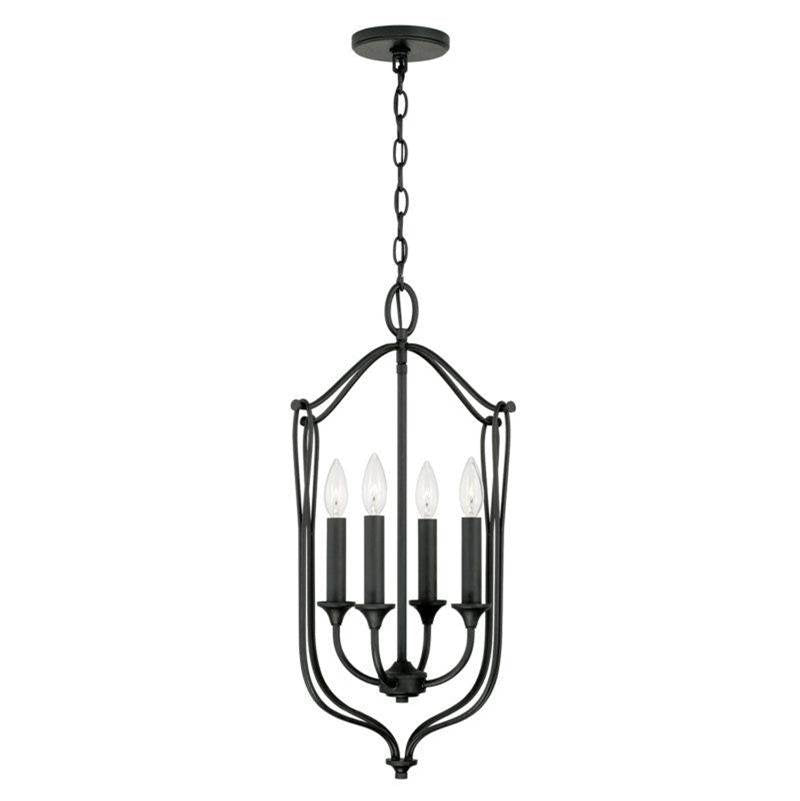 Capital Lighting Bentley 15'' W X 25'' H 4-light Foyer In Black Iron