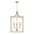 Capital Lighting Abbie 18'' W X 32'' H 4-light Lantern Foyer Pendant In Aged Brass