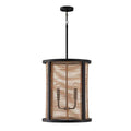 Capital Lighting 544041FK Flat Black 18'' W X 22'' H 4-light Foyer In Flat Black Made With Handcrafted Mango Wood And Rattan Image 1