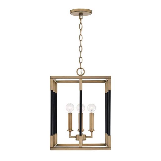 Capital Lighting 544741AB Aged Brass,Black 13'' W X 18'' H 4-light Small Foyer In Aged Brass And Black Image 1