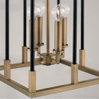 Capital Lighting Bleeker 13'' W X 18'' H 4-light Small Foyer In Aged Brass And Black