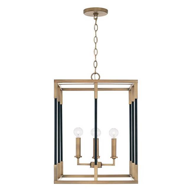 Capital Lighting 544742AB Aged Brass,Black 16'' W X 22.5'' H 4-light Medium Foyer In Aged Brass And Black Image 1