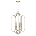 Capital Lighting 544841BS Brushed Champagne 18'' W X 32'' H 4-light Foyer In Brushed Champagne With Acrylic Column And Bobeches Image 1