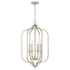 Capital Lighting 544841BS Brushed Champagne 18'' W X 32'' H 4-light Foyer In Brushed Champagne With Acrylic Column And Bobeches Image 1