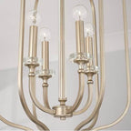 Capital Lighting Breigh 18'' W X 32'' H 4-light Foyer In Brushed Champagne With Acrylic Column And Bobeches