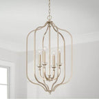 Capital Lighting 544841BS Brushed Champagne 18'' W X 32'' H 4-light Foyer In Brushed Champagne With Acrylic Column And Bobeches Image 2