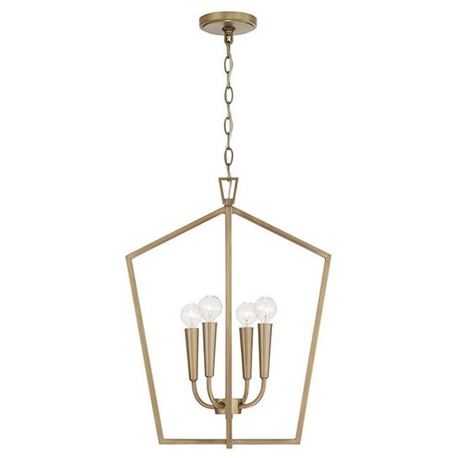 Capital Lighting 545941AD Aged Brass 17'' W X 22'' H 4-light Foyer In Aged Brass Image 1