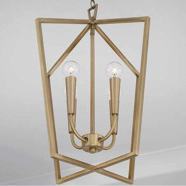 Capital Lighting Holden 17'' W X 22'' H 4-light Foyer In Aged Brass