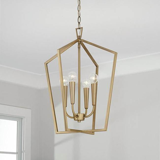 Capital Lighting 545941AD Aged Brass 17'' W X 22'' H 4-light Foyer In Aged Brass Image 2