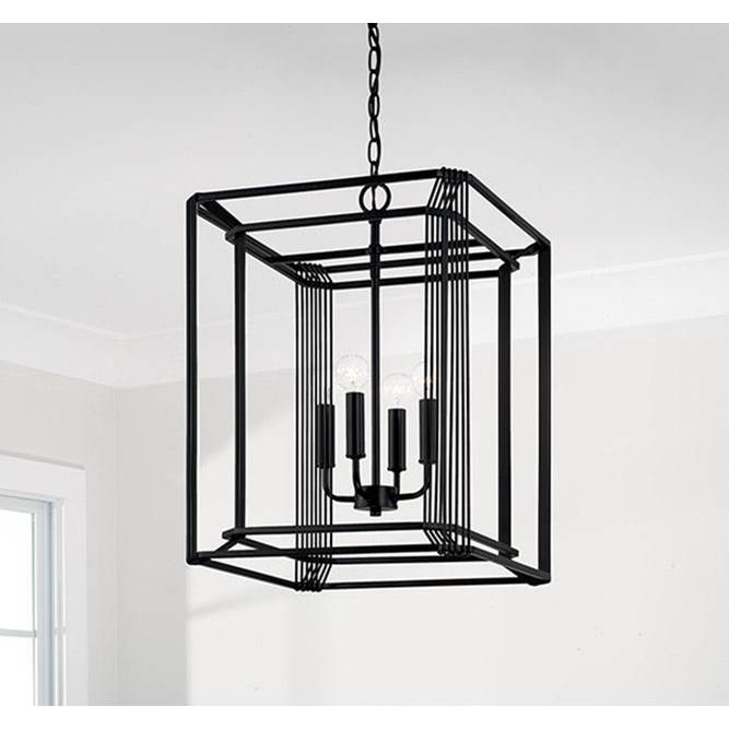Capital Lighting 546041MB Matte Black 16'' W X 22.5'' H 4-light Foyer In Matte Black Image 2