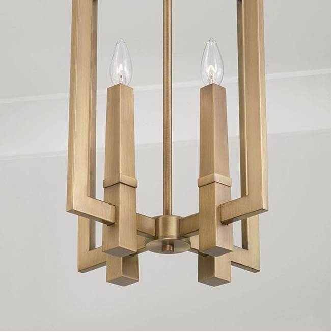 Capital Lighting Blake 14''w X 22''h 4-light Foyer In Aged Brass